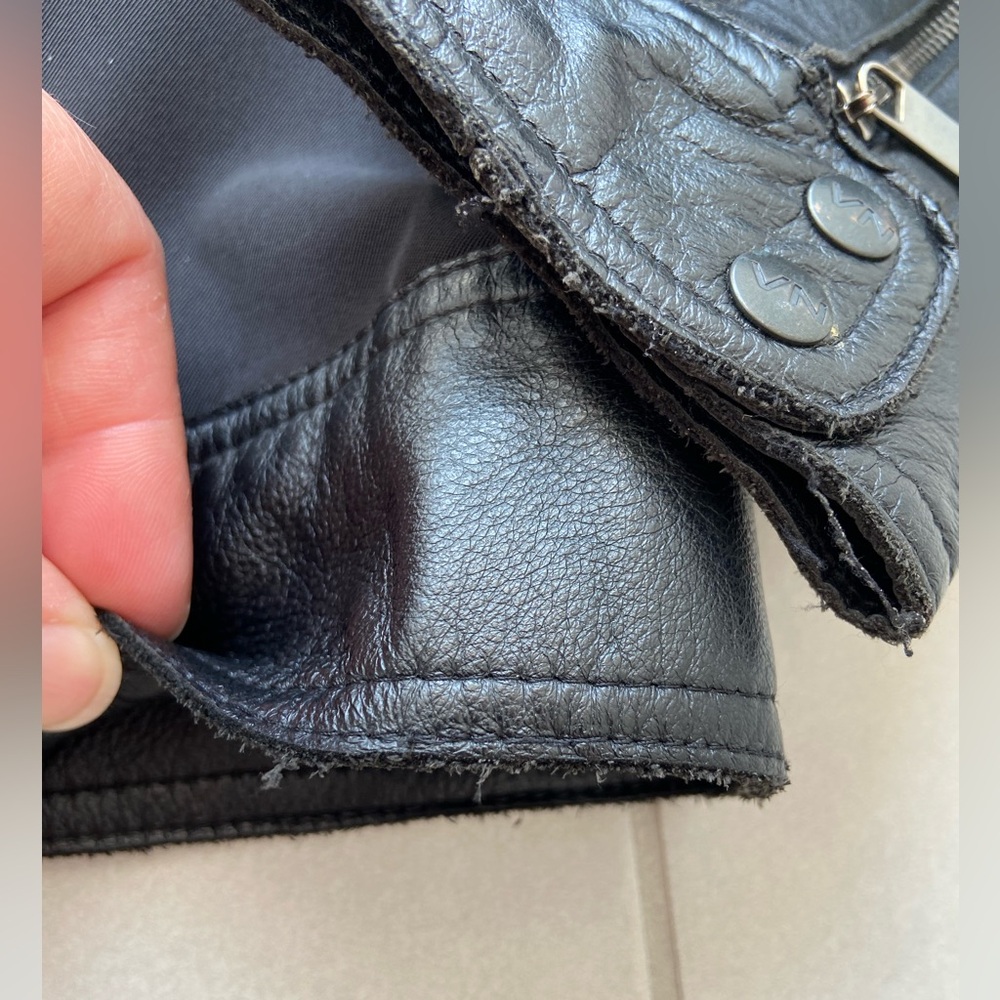 Votre Nom Black Blazer Jacket – Zipper Detail & Faux Leather Trim | Size 8 - Picture 7 of 16